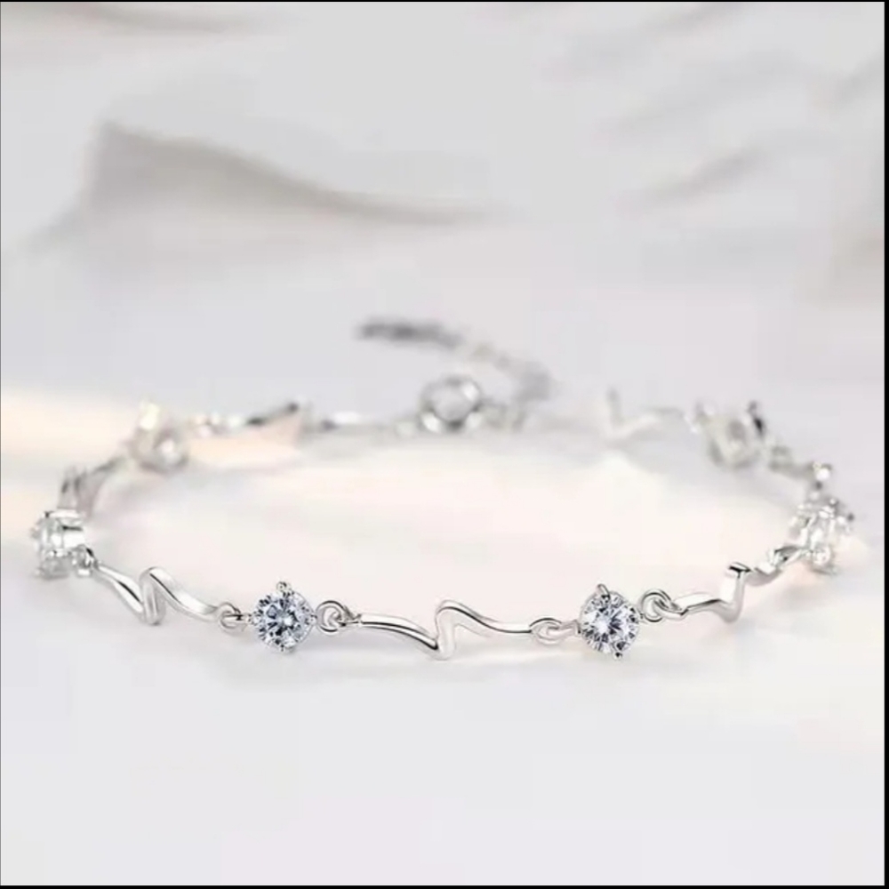 Beautiful Sterling Silver and CZ Bracelet